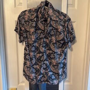 Novella Royale Black and Pink Casual Button Down Shirt